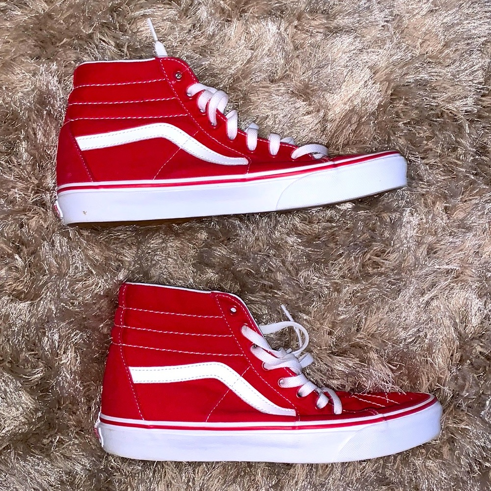 Red Hi-Top Vans